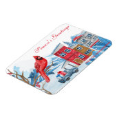 Winter Gelukkig Waterverf Kerstmis Magneet (Linkerzijde)