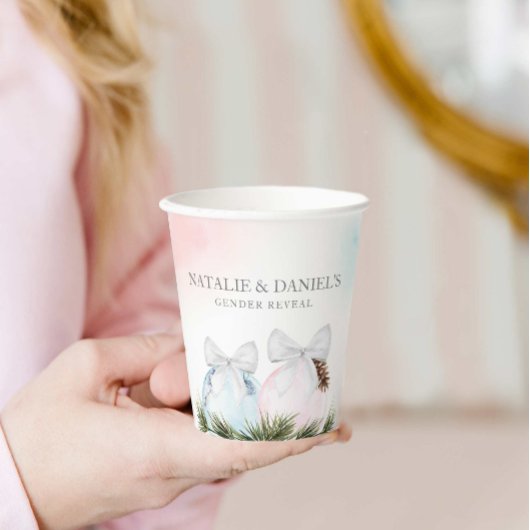 Winter Gender onthullen Baby shower Papier Cups Papieren Bekers