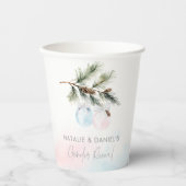 Winter Gender onthullen Baby shower Papier Cups Papieren Bekers (Voorkant)