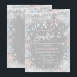 Winter Gender onthullend Uitnodigingsritueel Baby  Kaart<br><div class="desc">Wintergendergelijkheid Uitnodiging Alle design zijn © PIXEL PERFECTION PARTY LTD</div>