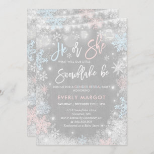 Winter Gender onthullend Uitnodigingsritueel Baby  Kaart