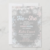 Winter Gender Rekalk Uitnodiging Rustisch Openbaar (Voorkant)