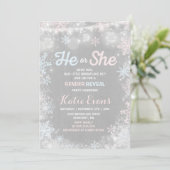 Winter Gender Rekalk Uitnodiging Rustisch Openbaar (Staand voorkant)