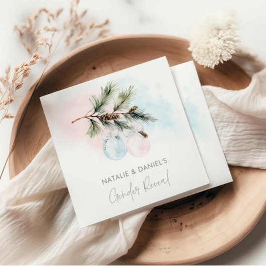 Winter Gender Reopenbaarmakingsfeest Baby shower Servet