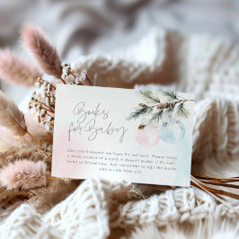 Winter Gender Reveal Boeken voor Baby Informatiekaartje