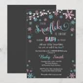 Winter Gender Reveal Invitation Kaart (Voorkant / Achterkant)