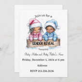 Winter Gender Reveal Invitation Kaart (Voorkant / Achterkant)