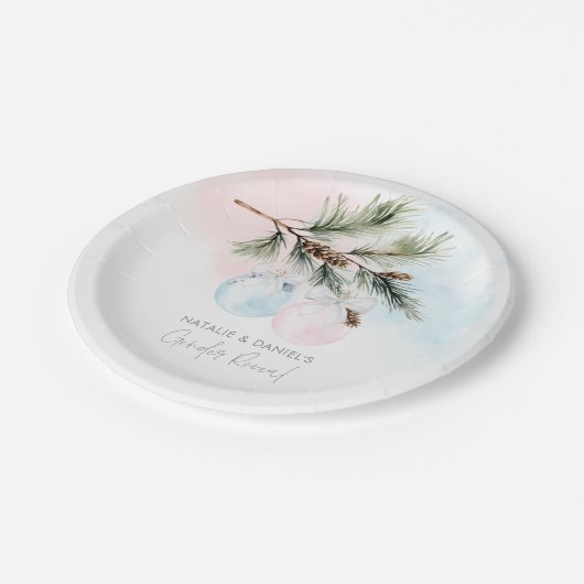 Winter Gender Reveal Paper Bord (Gekanteld)