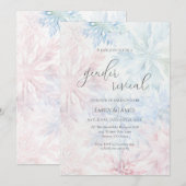 Winter Gender Reveal Party Roze Blauwe Sneeuwvlok Kaart (Voorkant / Achterkant)