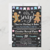 Winter Gender Reveal Party Uitnodiging (Voorkant)