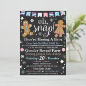 Winter Gender Reveal Party Uitnodiging (Staand voorkant)