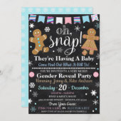 Winter Gender Reveal Party Uitnodiging (Voorkant / Achterkant)