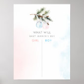 Winter Gender Reveal Stembord Poster (Voorkant)