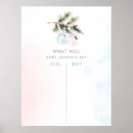 Winter Gender Reveal Stembord Poster