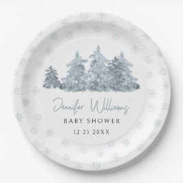Winter genderneutraal baby shower papier borden papieren bordje