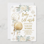 Winter Genderneutrale Baby shower uitnodiging (Voorkant)