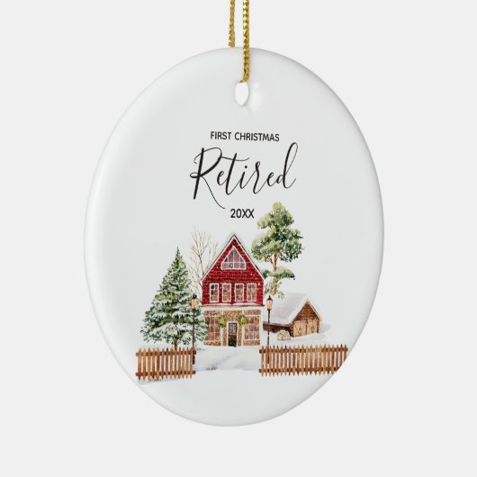 Winter Gepensioneerd Eerste Kerstmis Ornament (Rechts)