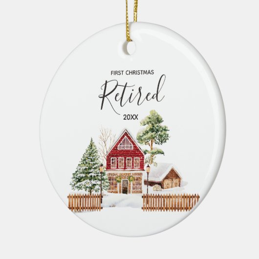 Winter Gepensioneerd Eerste Kerstmis Ornament (Links)