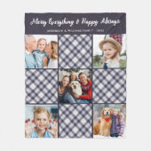 Winter Gepersonaliseerde Blauw Grijs Geplakt Fotoc Fleece Deken (Voorkant)