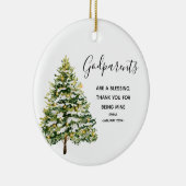 Winter Gepersonaliseerde peetouders Kerstmis Keramisch Ornament (Rechts)
