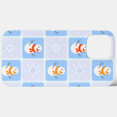 Winter geruit patroon sneeuwman en sneeuwvlokken Case-Mate iPhone case (Achterkant (horizontaal))