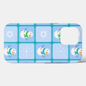 Winter geruit patroon sneeuwman en sneeuwvlokken Case-Mate iPhone case (Achterkant (horizontaal))