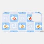Winter geruit patroon sneeuwman en sneeuwvlokken Case-Mate iPhone case (Achterkant (horizontaal))