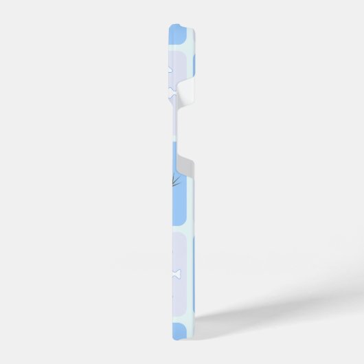 Winter geruit patroon sneeuwman en sneeuwvlokken iPhone hoesje (Linkerkant)