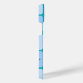 Winter geruit patroon sneeuwman en sneeuwvlokken iPhone hoesje (Rechterkant)