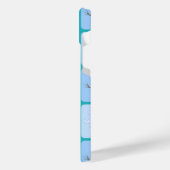 Winter geruit patroon sneeuwman en sneeuwvlokken iPhone hoesje (Linkerkant)