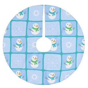 Winter geruit patroon sneeuwman en sneeuwvlokken kerstboom rok