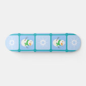 Winter geruit patroon sneeuwman en sneeuwvlokken persoonlijk skateboard (Horizontaal)