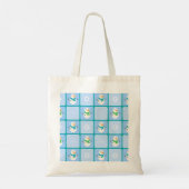Winter geruit patroon sneeuwman en sneeuwvlokken tote bag (Achterkant)