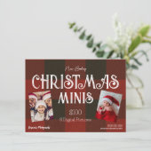 Winter geruite Kerstmis Minis Fotografie Flyer Kaart (Staand voorkant)