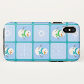 Winter geruite sneeuwman en sneeuwvlokken Case-Mate iPhone case (Achterkant (horizontaal))
