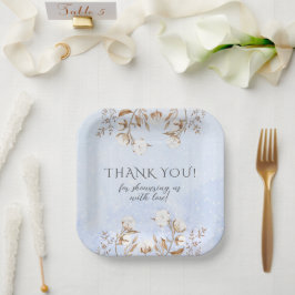 Winter Geslacht Neutrale Cute Dieren Baby Shower P Papieren Bordje