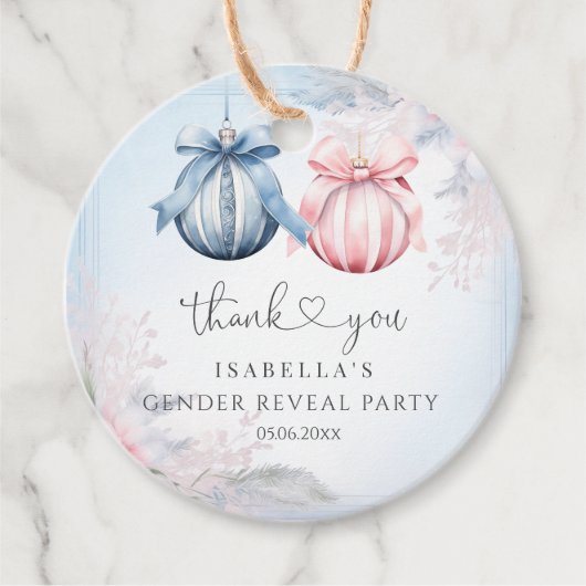 Winter Geslacht onthullen Partij Bedankjes Labels (Voorkant)