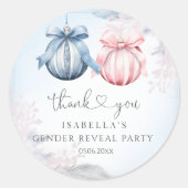 Winter Geslacht onthullen Partij Ronde Sticker (Voorkant)