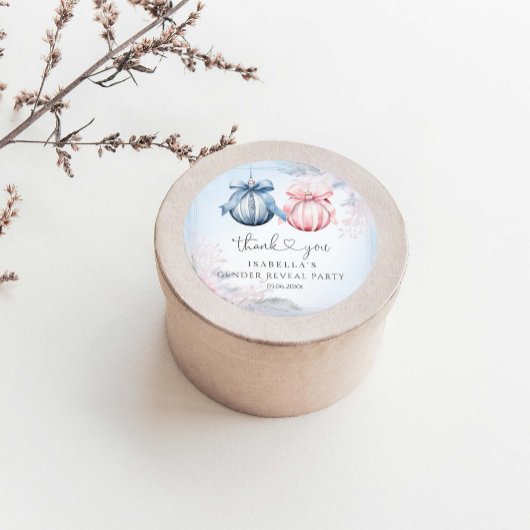 Winter Geslacht onthullen Partij Ronde Sticker