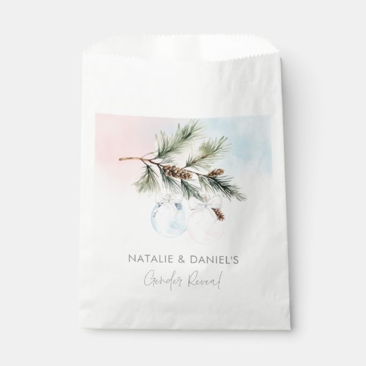Winter Geslacht Onthullen Roze En Blauw Bedankzakje (Voorkant)