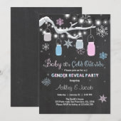 Winter Geslacht onthullen uitnodiging Het is koud  (Voorkant / Achterkant)