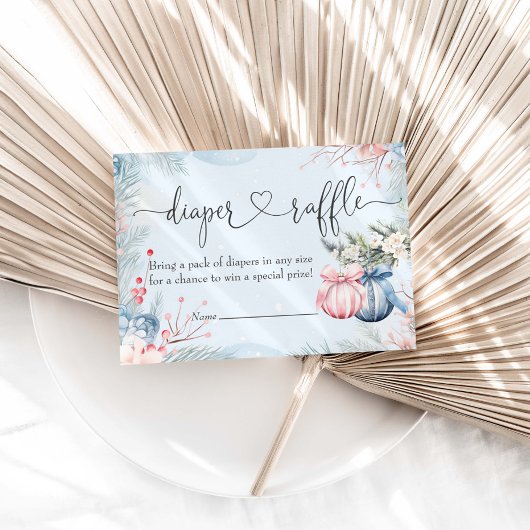 Winter Geslacht Onthulling Party Luier Raffle Informatiekaartje