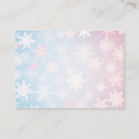 Winter Geslacht Onthulling Party Luier Raffle Informatiekaartje (Achterkant)