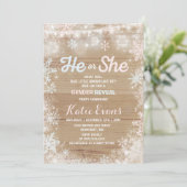 Winter Geslacht Reveal Uitnodiging Rustieke Reveal (Staand voorkant)