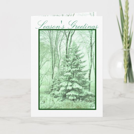 WINTER GEWADEN ~ Groen Feestdagen Kaart (Voorkant)