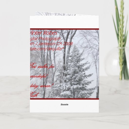 WINTER GEWADEN ~ Natuurlijk Feestdagen Kaart (Achterkant)