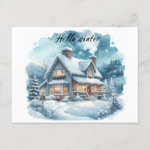 Winter gezellig briefkaart