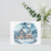 Winter gezellig briefkaart (Staand voorkant)