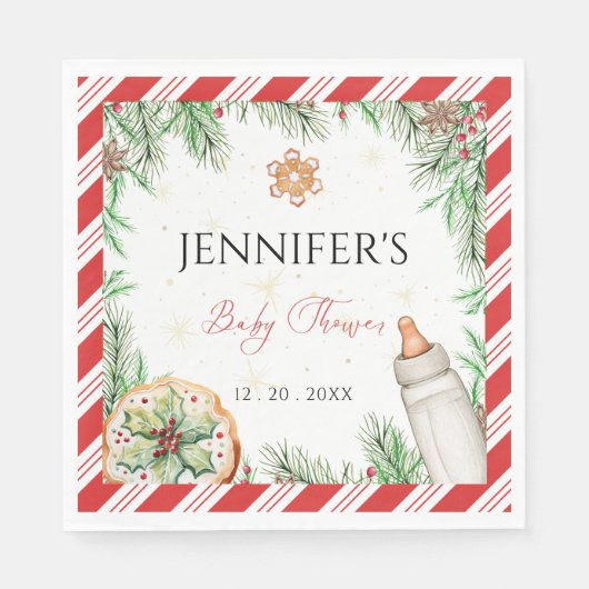 Winter Gezellig Genderneutraal Baby shower Servet (Voorkant)