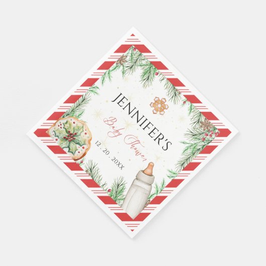 Winter Gezellig Genderneutraal Baby shower Servet (Hoek)